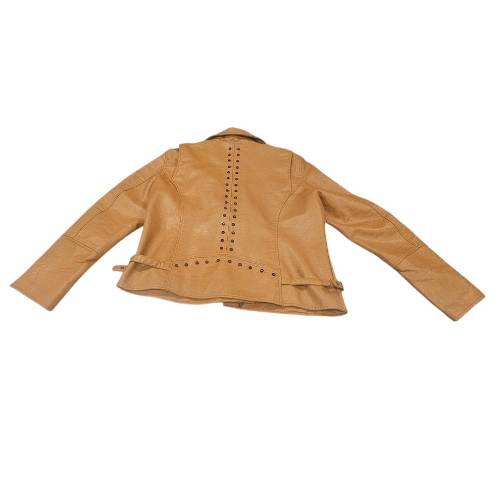 Colleen Lopez Polyurethane Jacket with Stud Accents Brown Size L Exellent - Picture 3 of 11